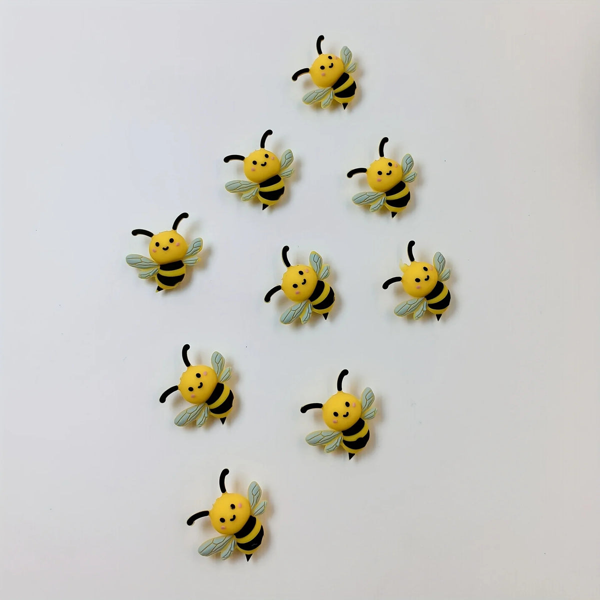 5Pcs Silicone Focal Theme 3D Bee Spacer Character Beads For Jewelry Making DIY Creative Special Beaded Pens Decors Keychain