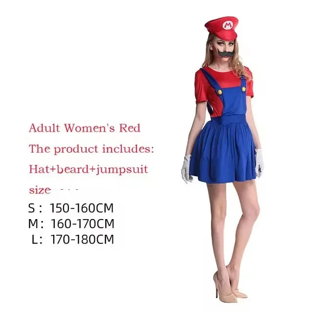 Adult Green Plumber Costume with Hat and Mustache