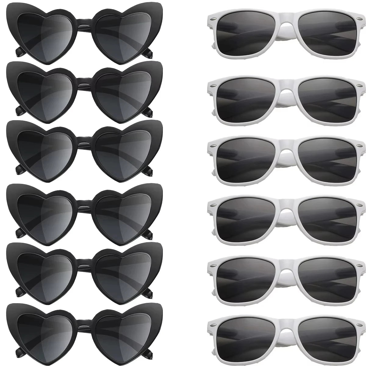 12-120Pcs Wedding Heart Sunglasses with Pen Personalised Heart Glasses Bachelorette Party Sunglasses for Wedding Party Favors