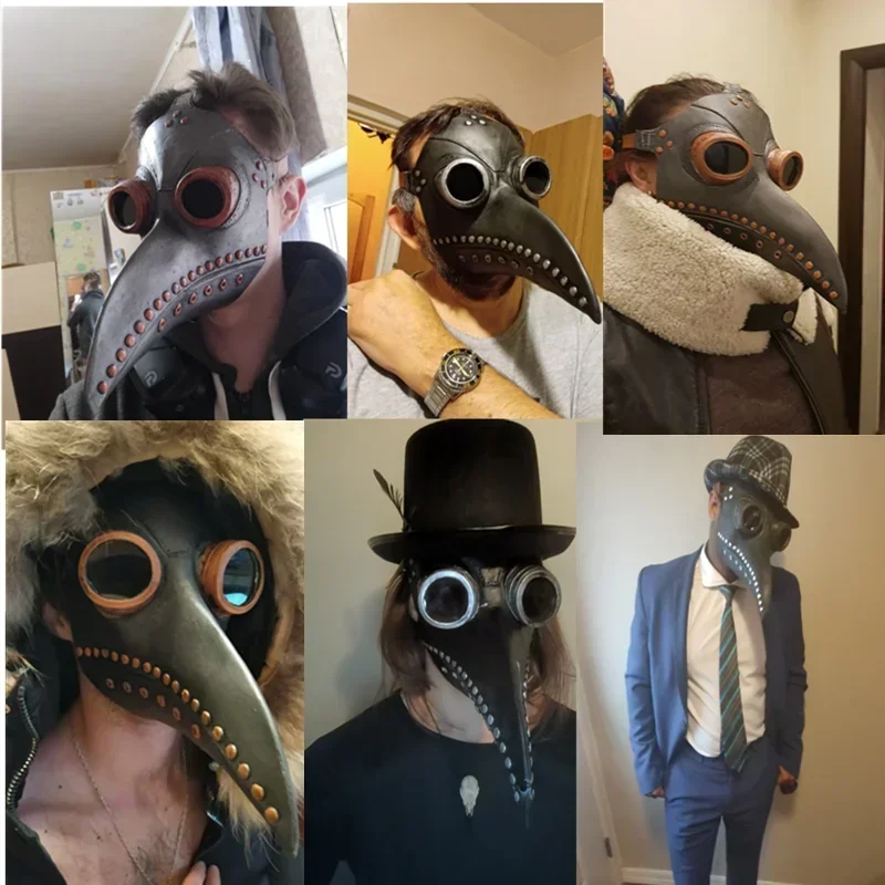 Black Plague Doctor Mask Halloween Costume Accessory