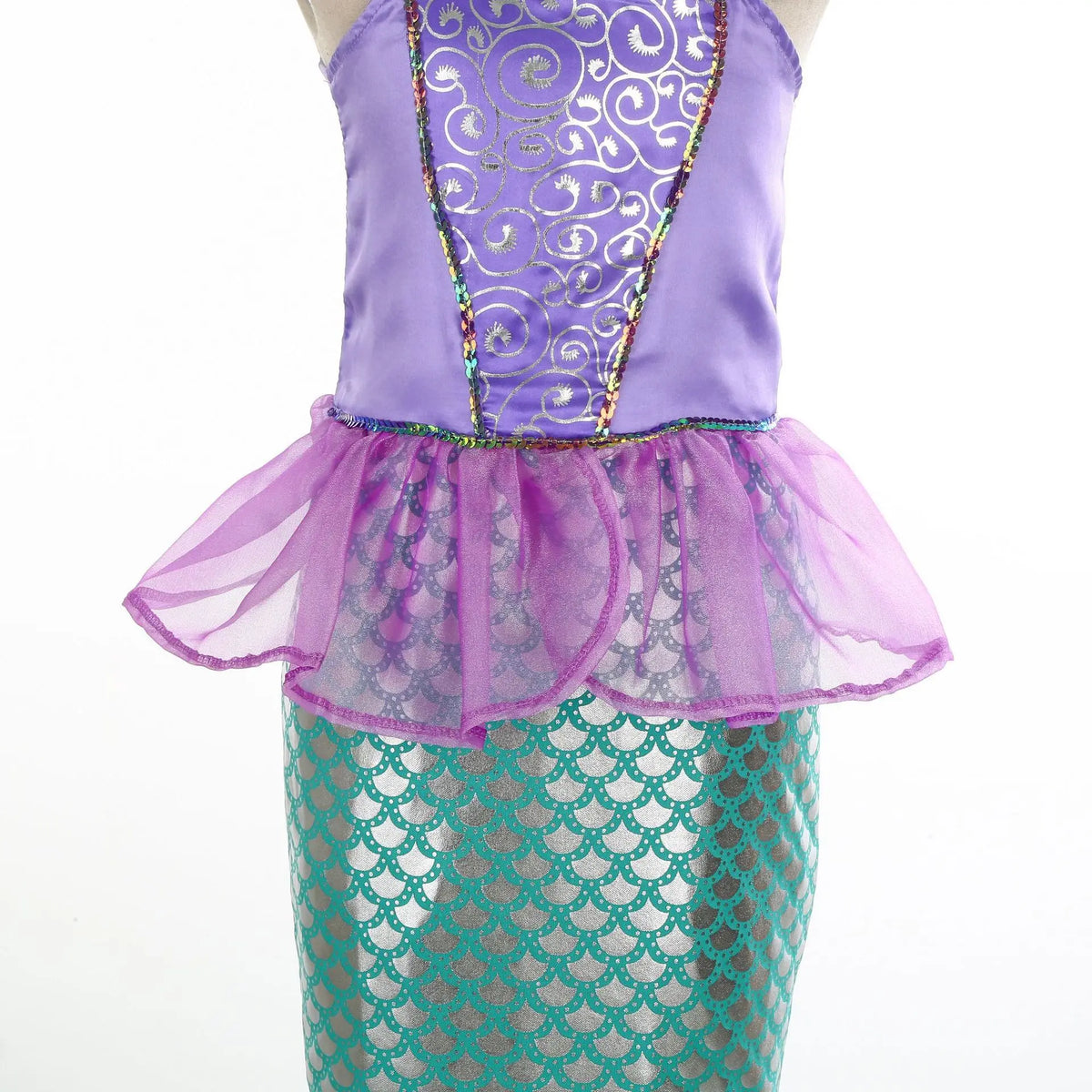 2026 Halloween Kid Purple Mermaid Dress Princess Perform Clothes Baby Girl Birthday Party Christmas Cosplay Dress Suit for Girls