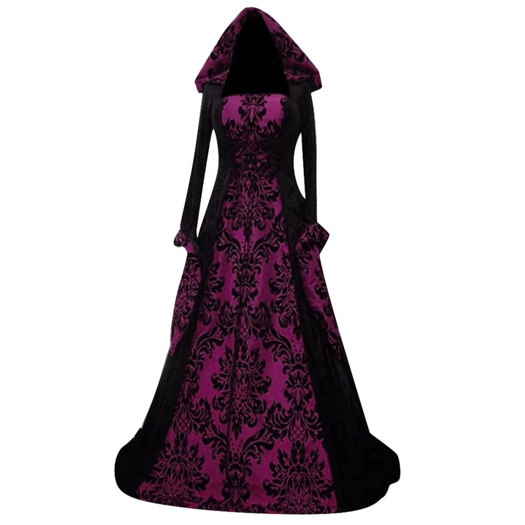 Plus Size Gothic Witch Medieval Dress Halloween Costume
