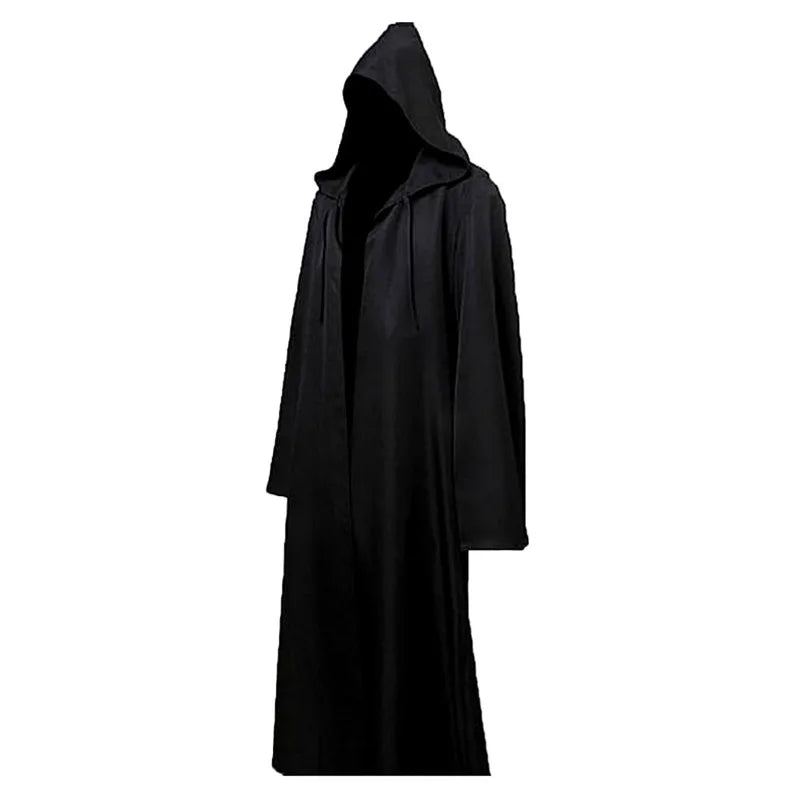 Black Hooded Sorcerer Cloak Costume for Adults & Kids