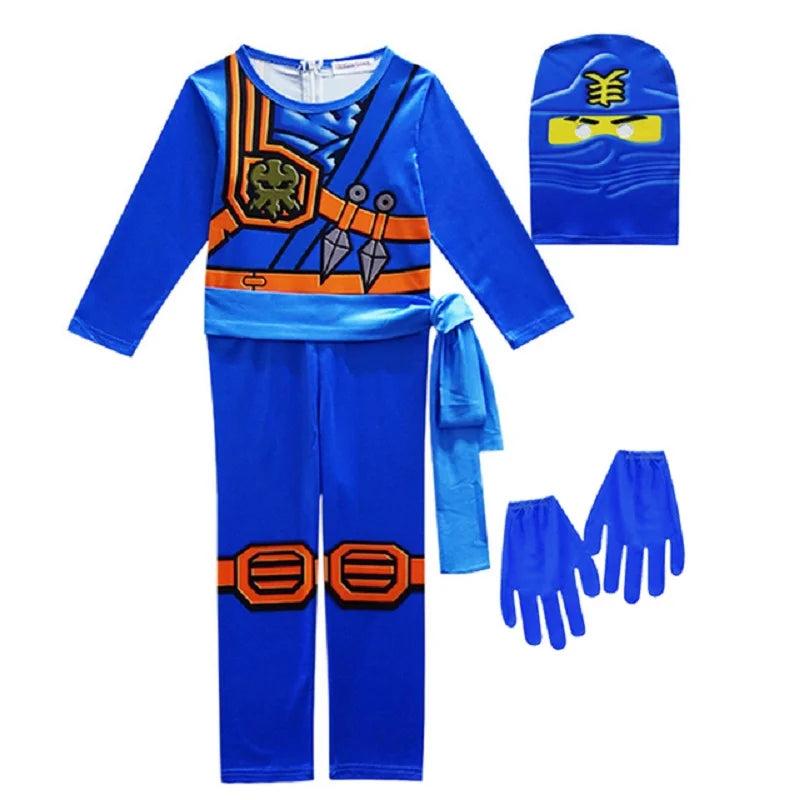 Ninja Cosplay Jumpsuit Costume Set for Halloween & Parties