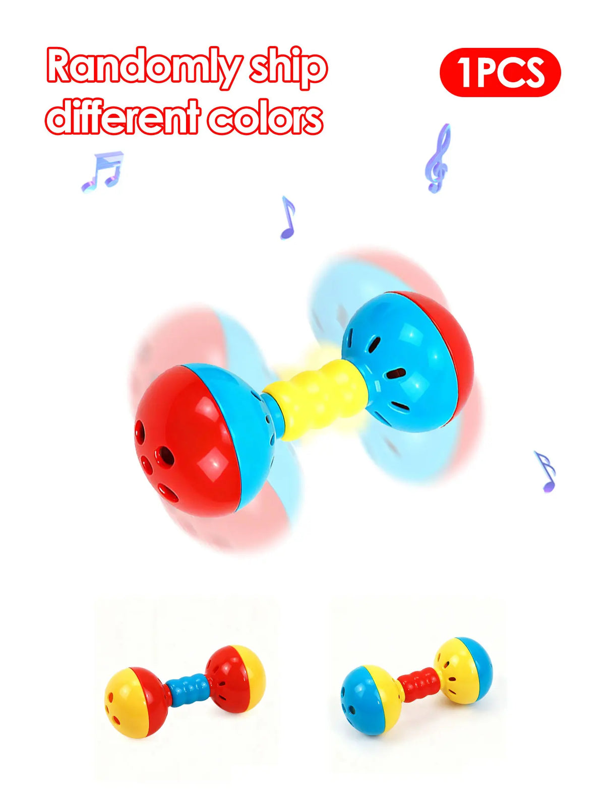 Baby Hand Shaking Rattle Bell Colorful Early Education Sensory Developmental Toy for 0‑12 Months Newborn Infant