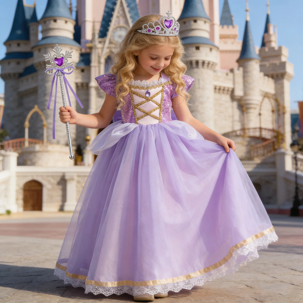Baby Girls Purple Princess Dress Costume for Halloween & Parties