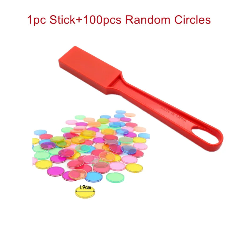 Montessori Bingo Magnetic Chips With Wand Set Game Counting Color Sorting Teaching Aids Science Educational Toy for Children Kid