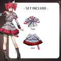 Women’s Red Anime-Inspired Cosplay Uniform Costume