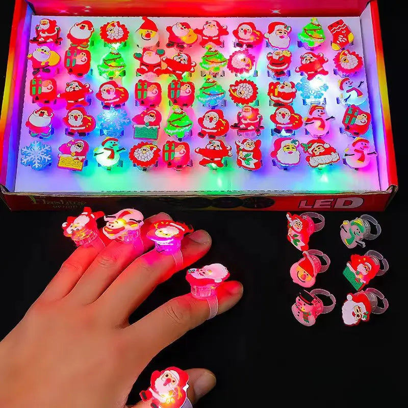 Halloween Light Up Rings for Kids,50 Pcs LED Flashing Ring Toys for Halloween Kids Party Favors Prizes and Goodie Bag Fillers