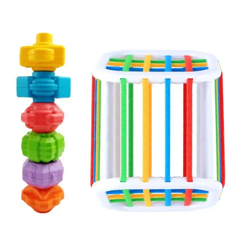 Montessori Baby Toys 0-12 Months Sensory Development Learning Educational Toys Colorful Blocks Sorting Game For Babies Infant