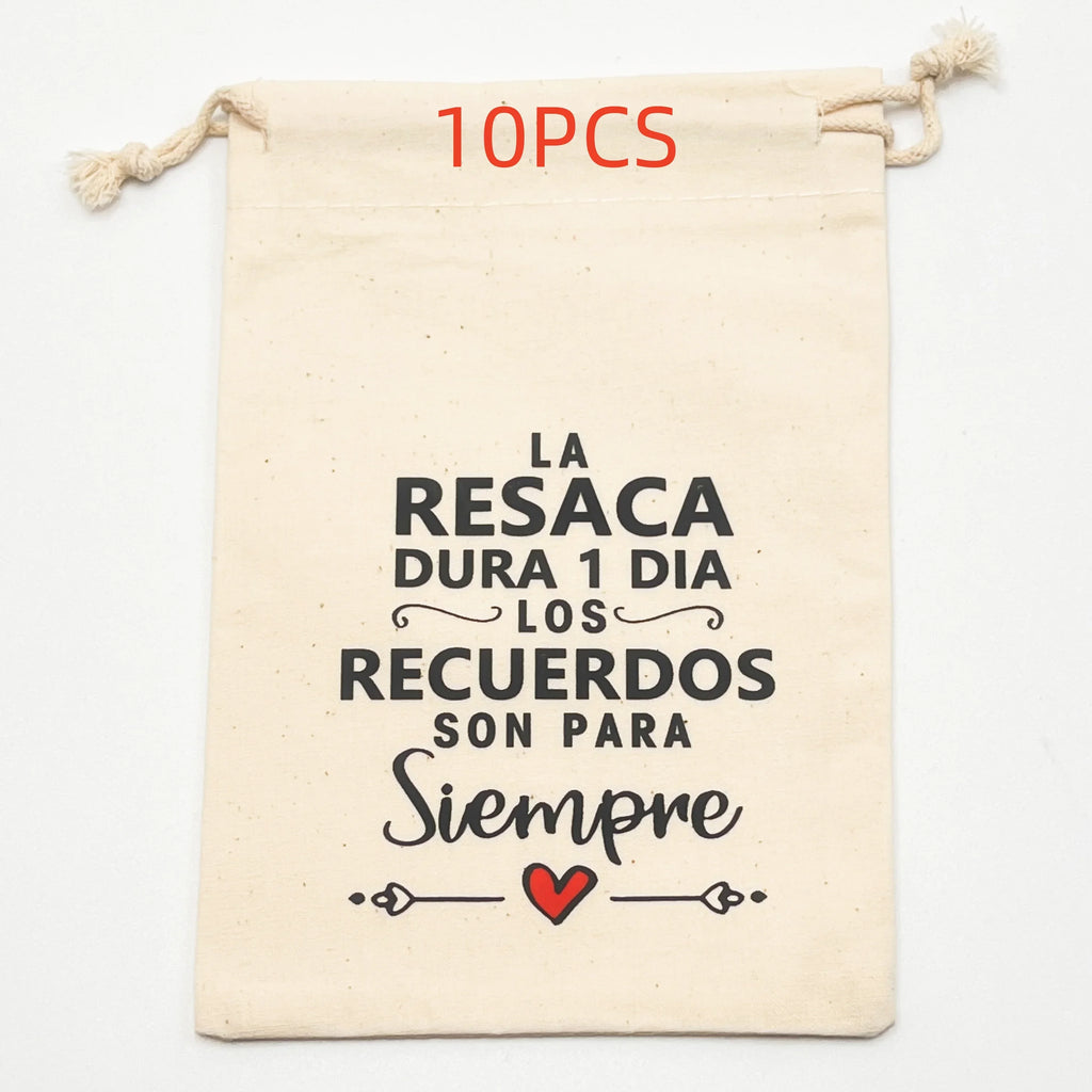 10pcs Spain Hangover Bag Hard one day Memories Are forever Personalized Wedding Gift Bag Single Pie Recovery Kit Anti Resaca