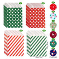 24pcs Kraft Paper Bags With Stickers Merry Christmas Cookie Gift Packaging Bags Wedding Birthday Party Favors Packing Supplies