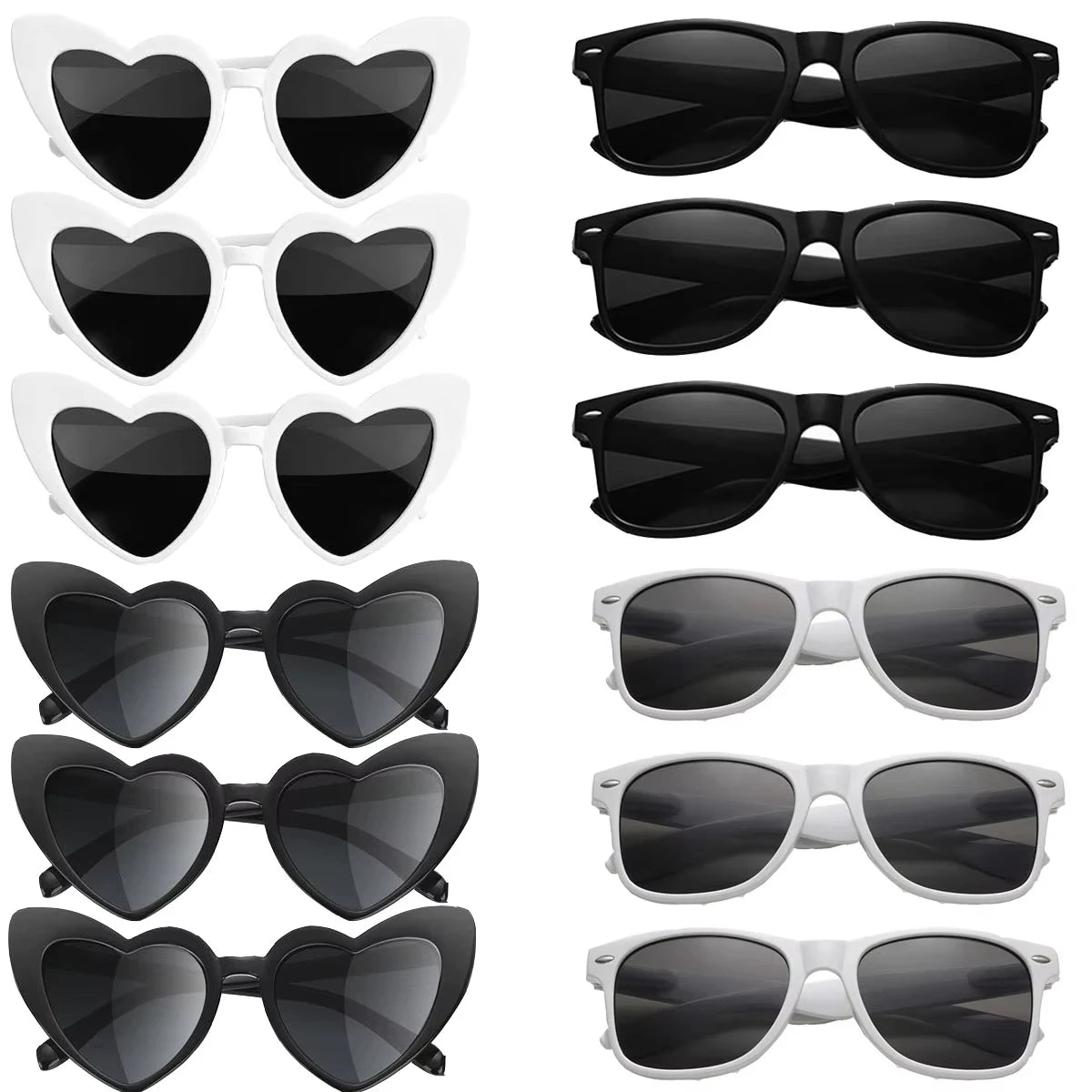 12-120Pcs Wedding Heart Sunglasses with Pen Personalised Heart Glasses Bachelorette Party Sunglasses for Wedding Party Favors