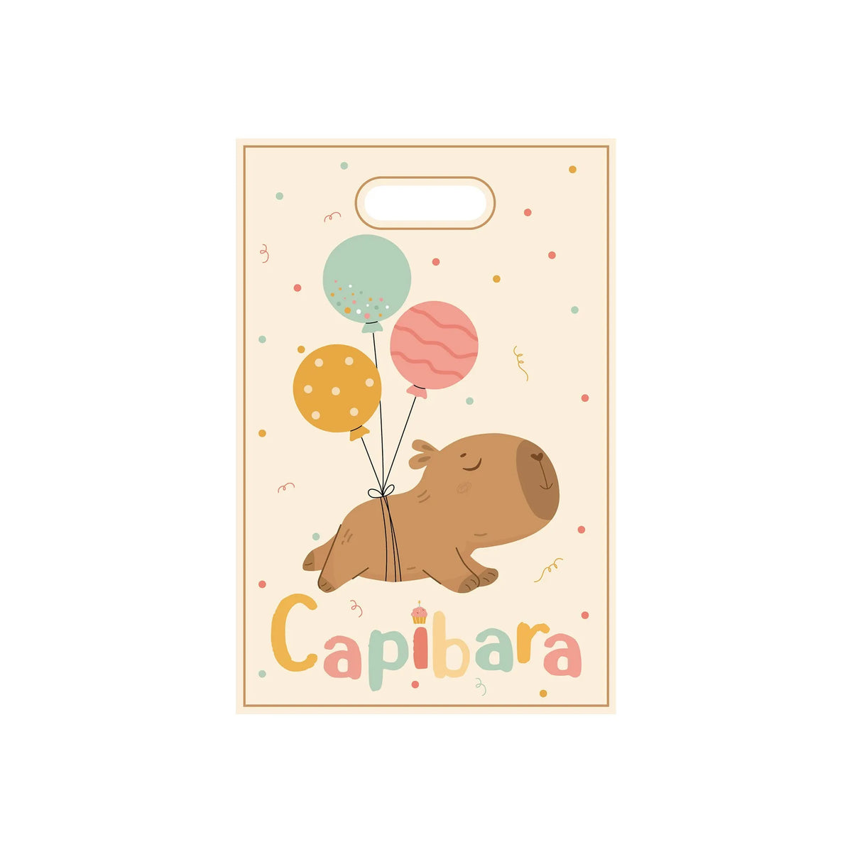 10pcs Animal Theme Cute Capybara Pattern Handbag Boys and Girls Birthday Party Candy Biscuit Present Bag Decor Supplies