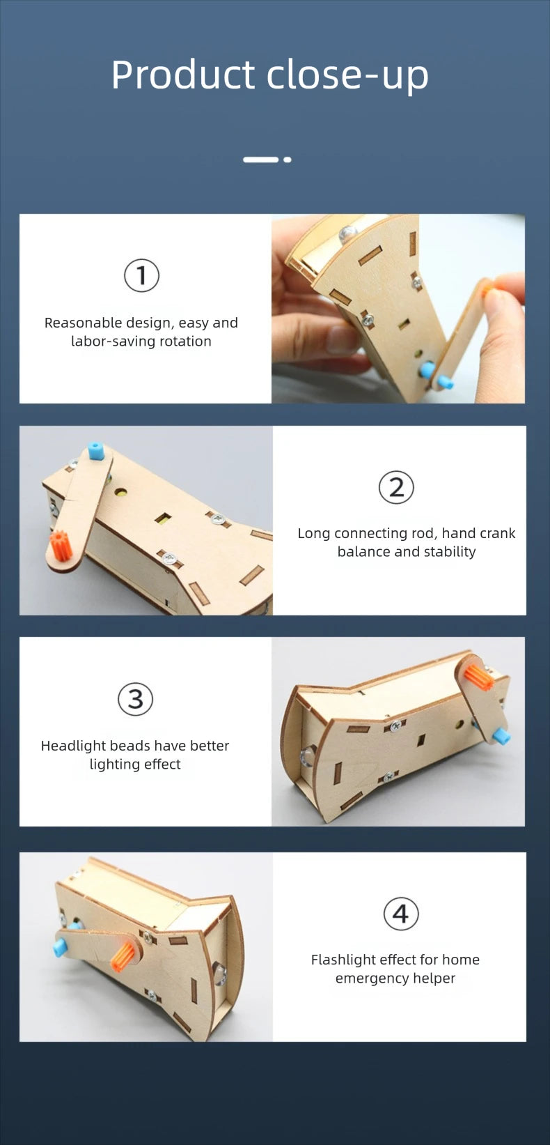 DIY Hand Flashlight DIY Science Experiment Kit & Education Model Toy Physics Science Toys For Children Gift Toy Project