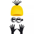 Yellow Beanie, Gloves & Steampunk Goggles Costume Set