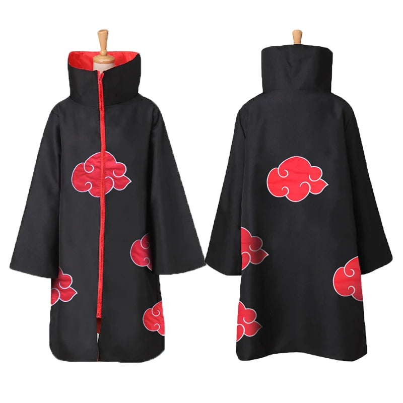 Black Cloud Ninja Cosplay Cloak with Headband for Adults