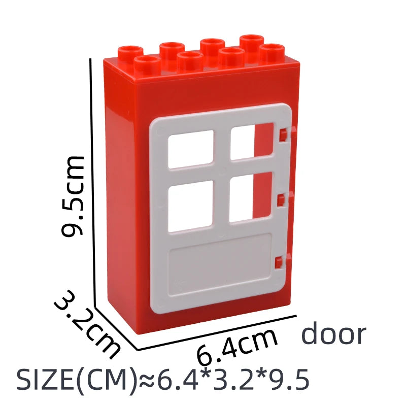 Big building blocks house accessory parts roof window wall construction assemble  bricks educational toys for children gift