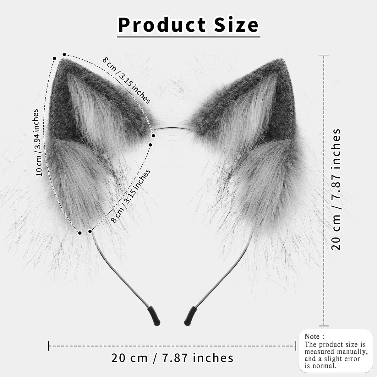 Faux Fur Cat and Fox Ear Headband for Cosplay Costumes