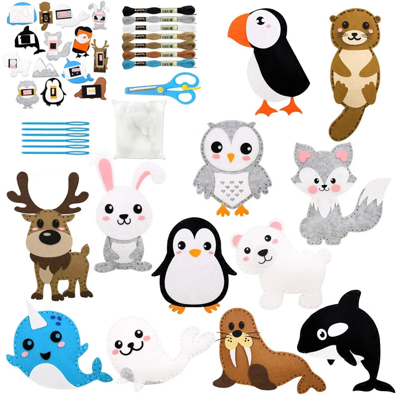 Christmas Sewing Kit Animal Sewing Craft Kit Farm Animal Toy DIY Crafting Sewing Set Educational Craft Set For Children Gifts