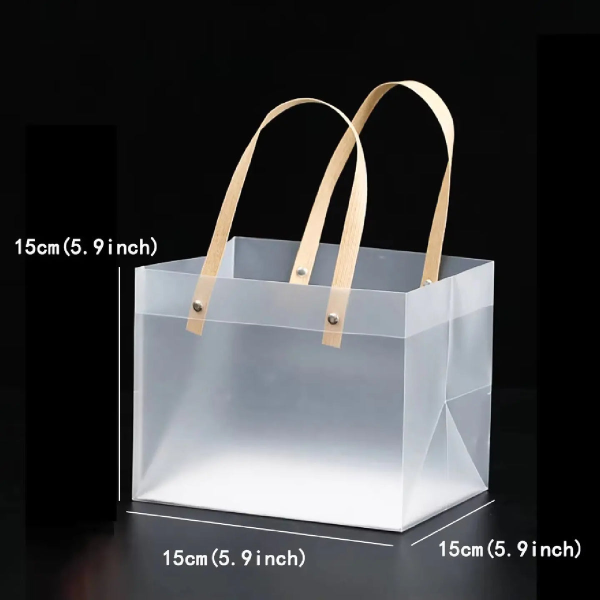 10PCS Transparent Frosted Plastic Handbag Made of High Quality Plastic with Simple and Fashionable Style Transparent Frosted