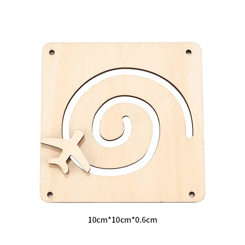 DIY Busy Board Montessori Hot  Air Dalloon Carriage Door Educational Toy Wood Chip Graphic Pairing Wooden Part For Childre Gifts