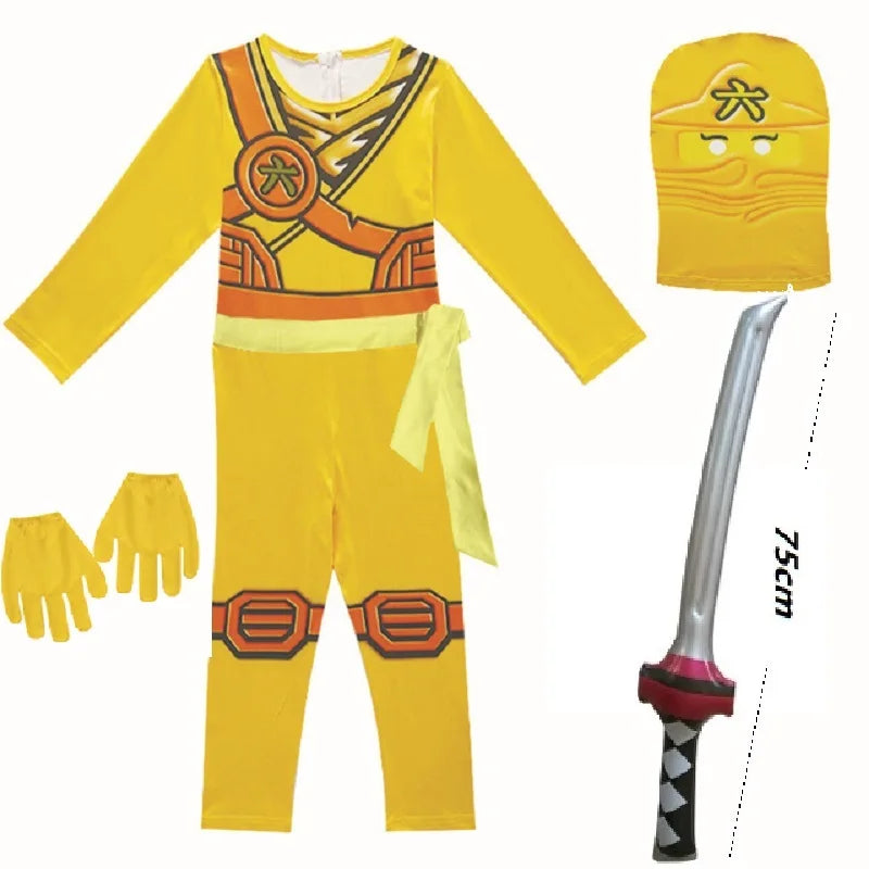 Ninja Cosplay Jumpsuit Costume Set for Halloween & Parties