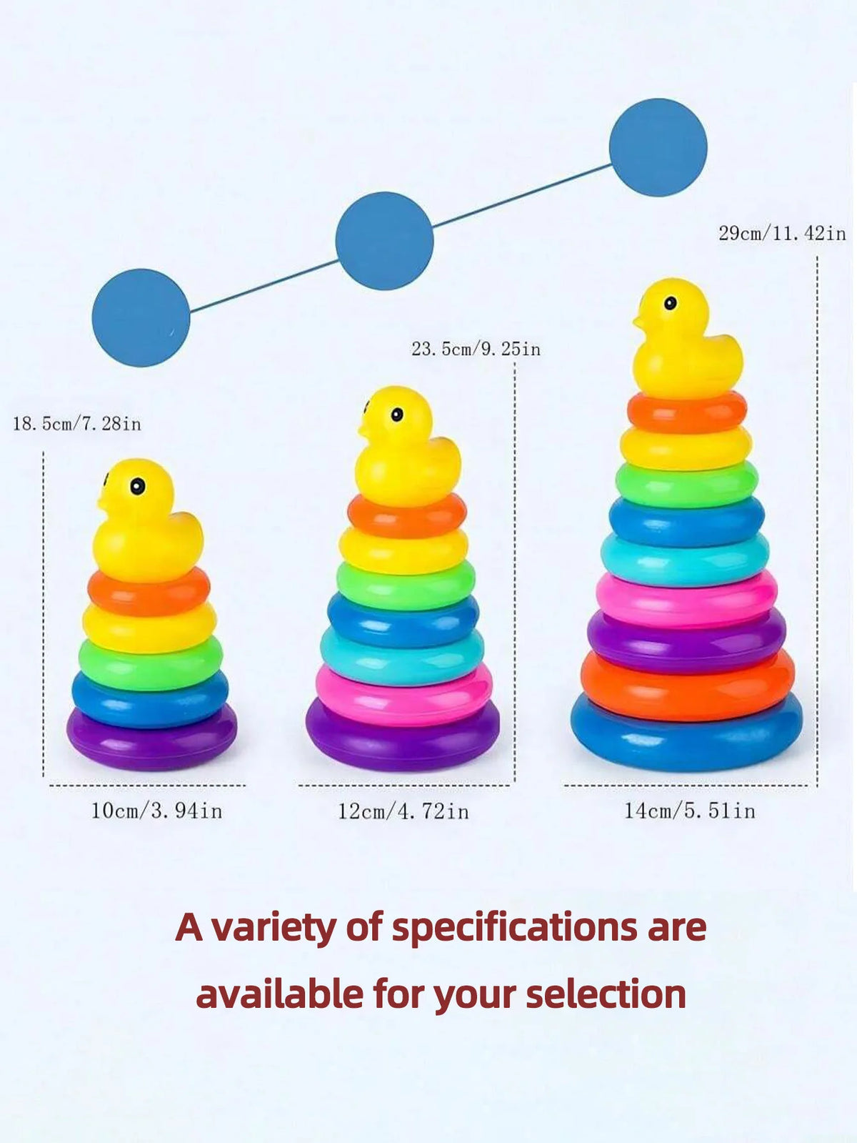 Yellow Duck Rainbow Tower Stacked Circle Toy Plastic Rainbow Circle Toy Circle Toss Toy Interactive Game Birthday Gifts