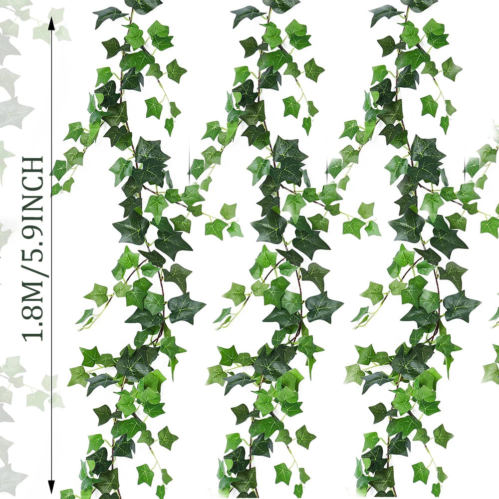 1/3/5pcs Artificial Vines Ivy Garland 1.8m Greenery Fake Ivy Hanging Plants for Home Wall Arch Wedding Room Indoor Outdoor Decor