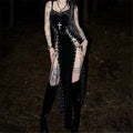 Women’s Gothic Velvet Strappy High-Split Dress