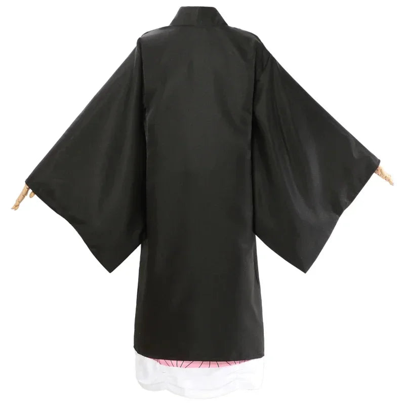Anime-Inspired Kimono Cosplay Costume with Wig & Clogs