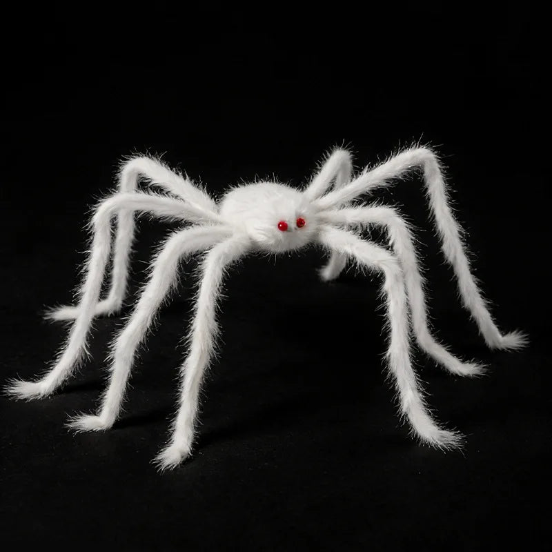 Halloween Black Giant Spider Scary Artificial Plush Spider Home Bar Haunted House Scene Ornaments Props Holiday Outdoor Decors