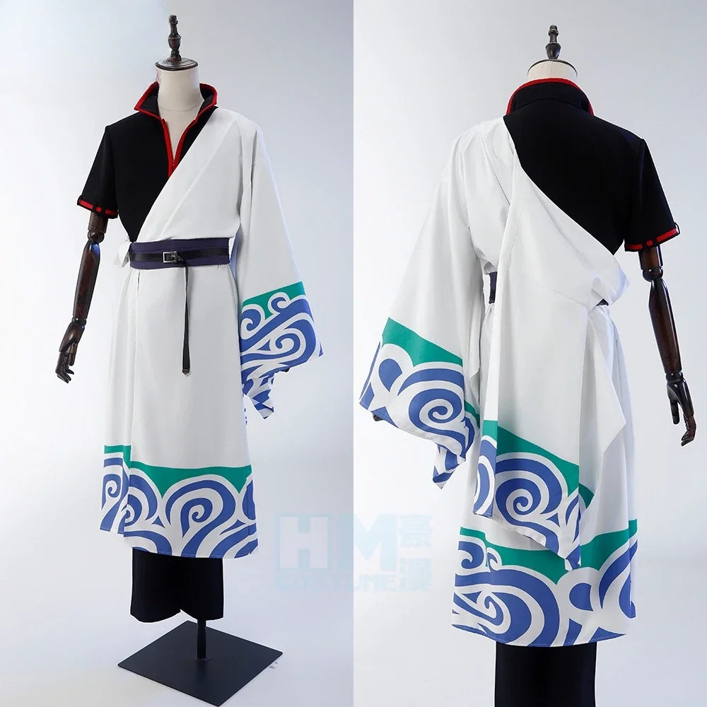 Anime-Inspired Samurai Cosplay Costume Set with Wig
