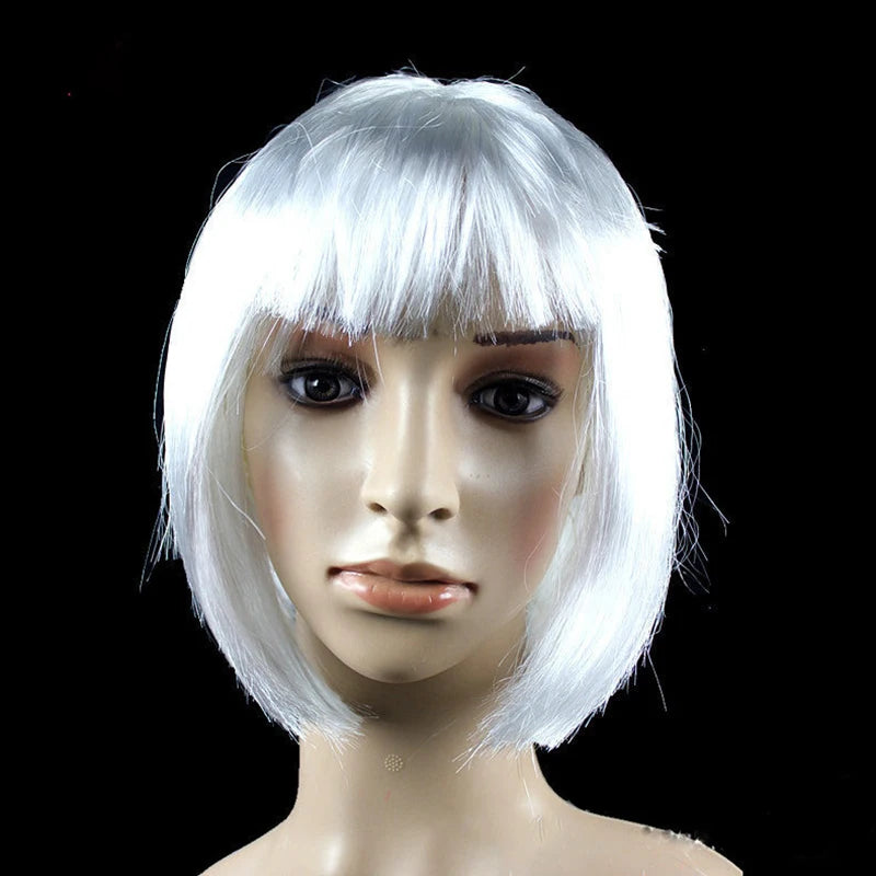 Short Bob Wig Synthetic Costume Wig for Cosplay & Parties