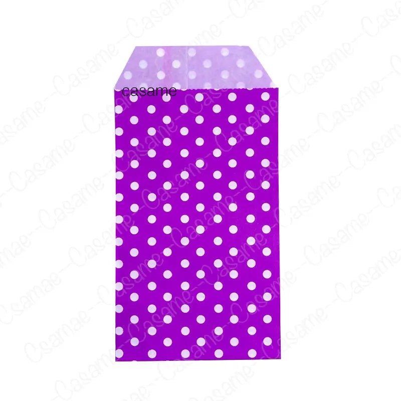 50pcs 15*10CM Wave Dot Kraft Paper Candy Biscuit Bags Packing Pouch Popcorn Bag Birthday Wrapping Supplies Pastry Tool