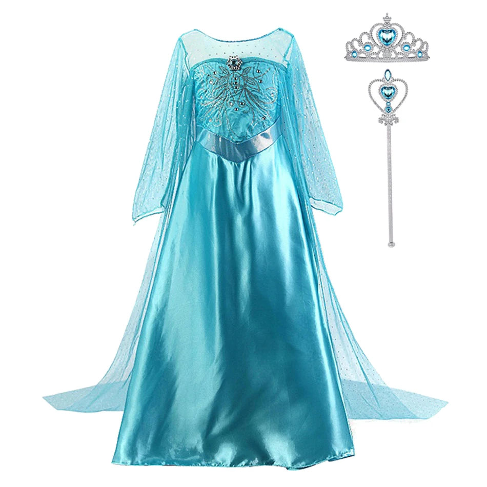 Girls Snow Queen Princess Dress Costume for Parties & Carnival