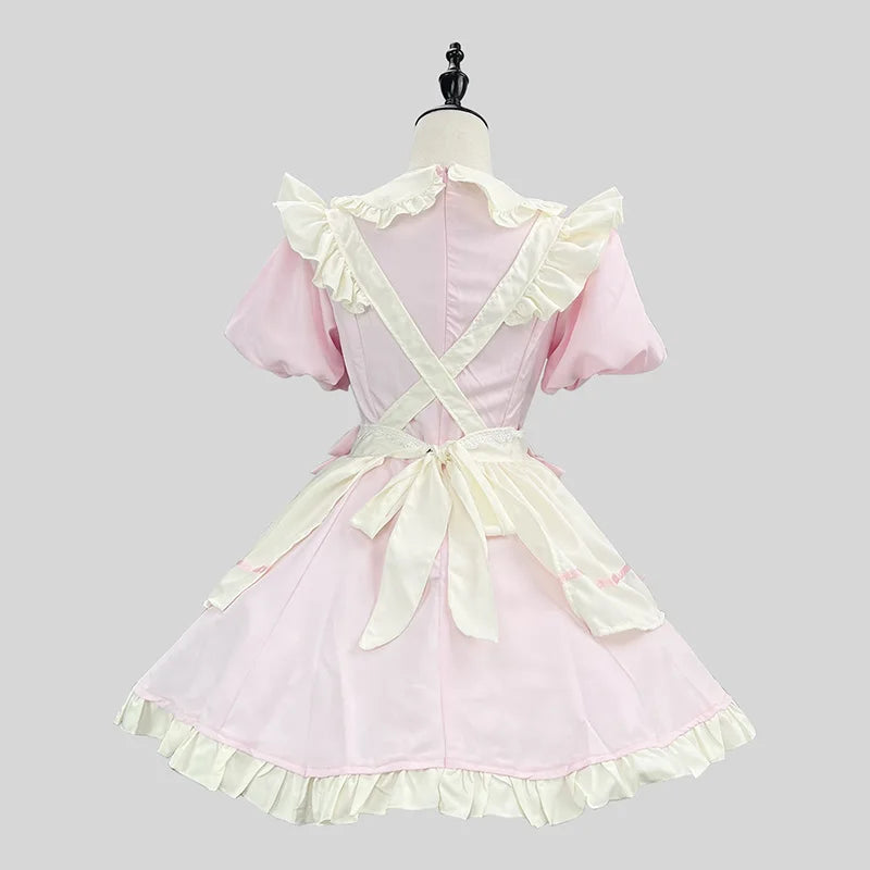 Women’s Maid Cosplay Costume Apron Dress S–5XL