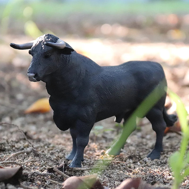 Oenux Farm Animals Bullfighting Cowboy Simulation Poultry Cattle Calf Bull OX Action Figures Collection Pvc Model Toy Kids Gift