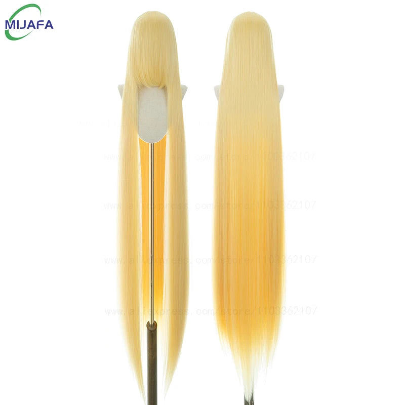 150cm Long Straight Cosplay Wig with Bangs Heat Resistant