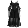 Plus Size Gothic Halloween Dress with Butterfly Sleeves