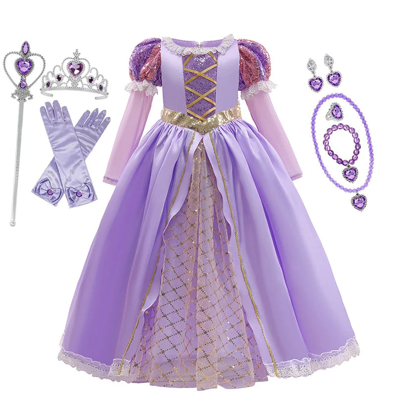 Girls Autumn Princess Dress Costume, Ages 2 to 10