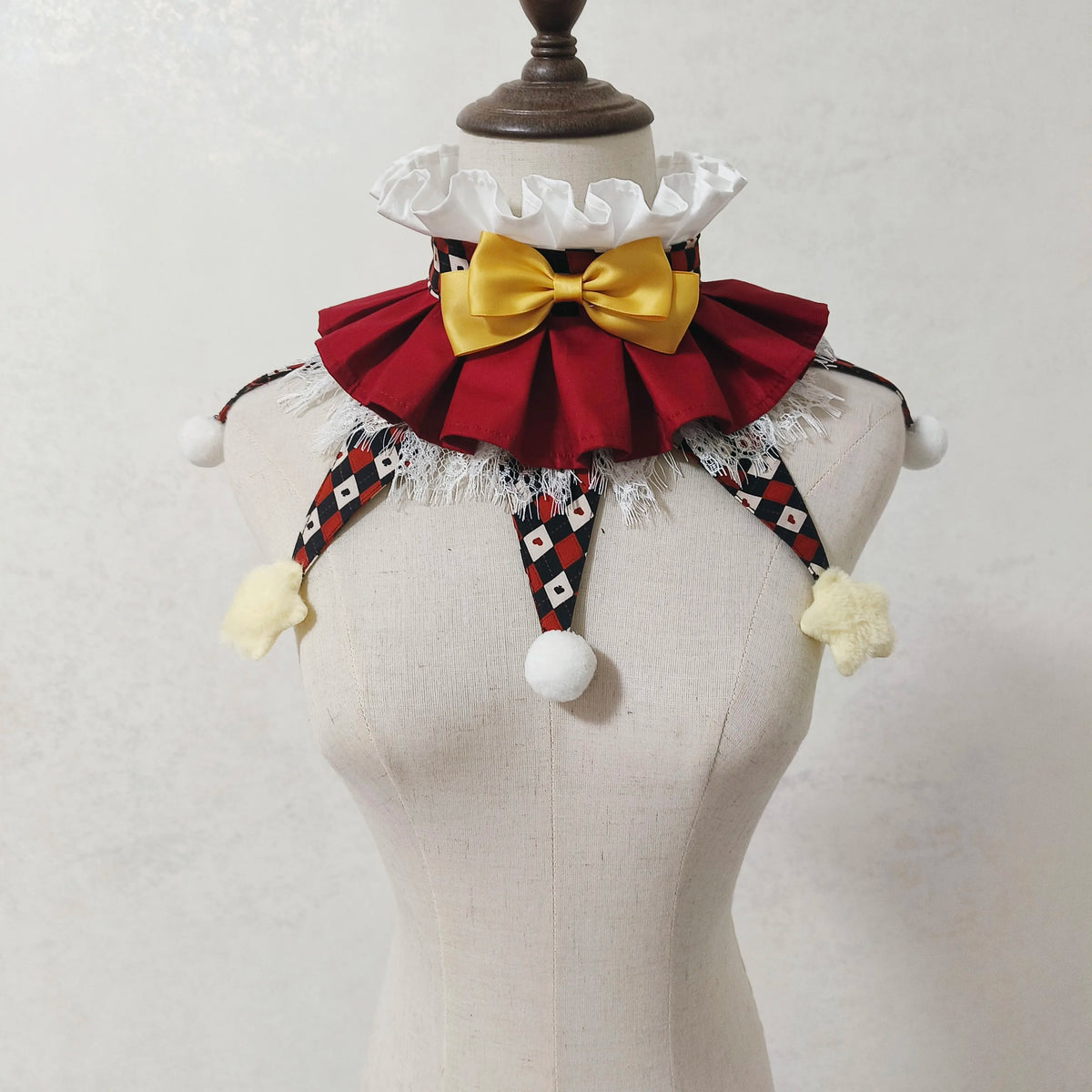 Cute wear fairy tale style clown collar cos stage clown ruff collars Halloween colorful clowns chocker