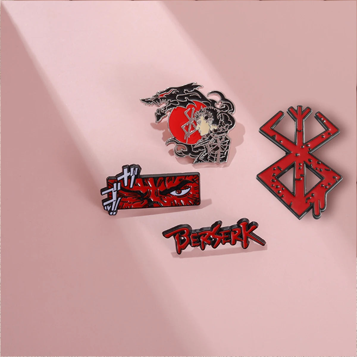 Red Fantasy Face Brooch Lapel Pin for Bags and Clothing