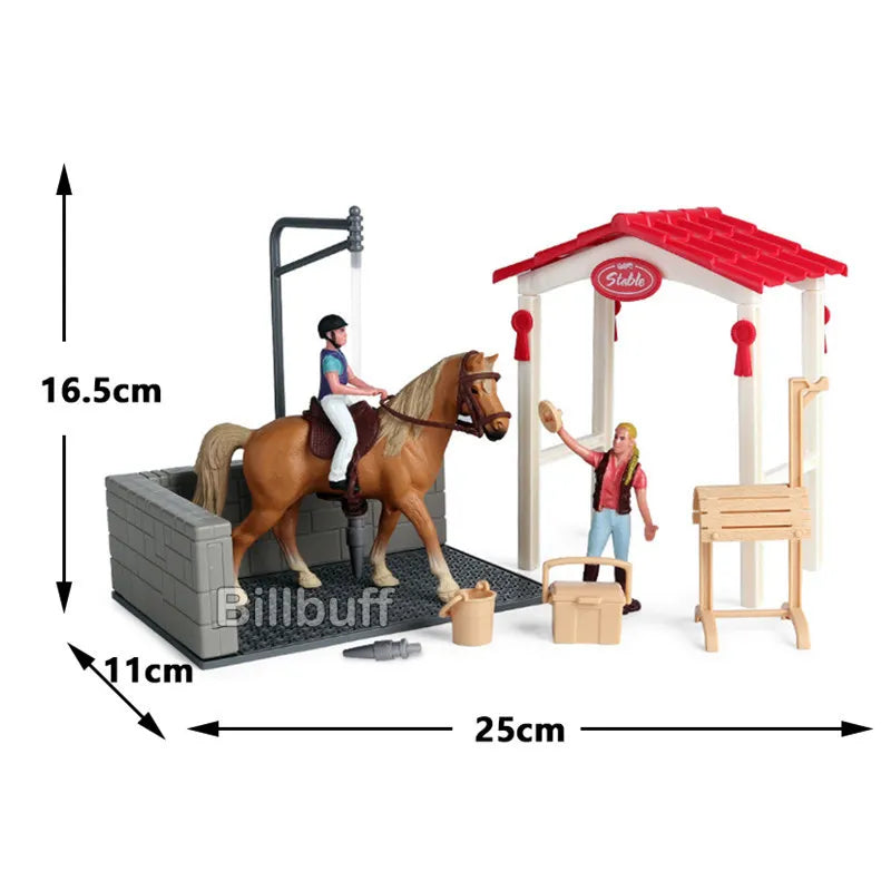 DIY Horse Race Model Horseman Farm Animal Figurines Action & Toy Figures ABS Emulation Toys for Children Christmas Birthday Gift