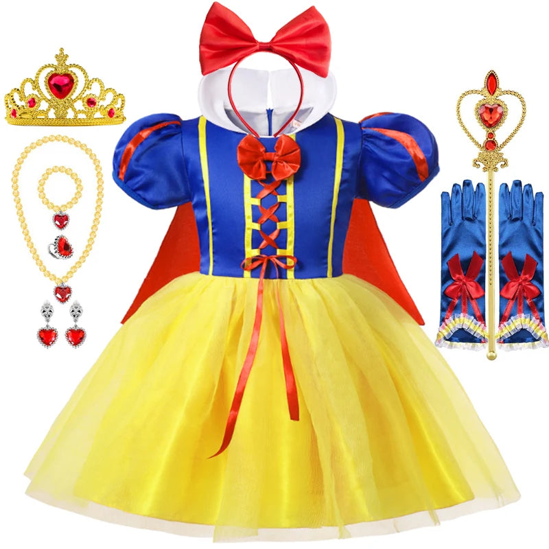 Girls Classic Princess Dress with Cape Halloween Costume