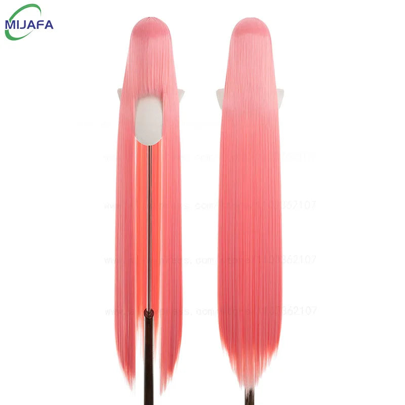 150cm Long Straight Cosplay Wig with Bangs Heat Resistant