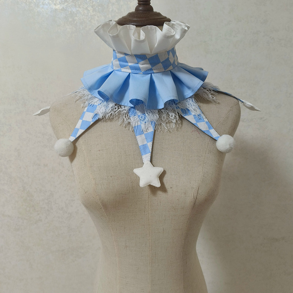 Cute wear fairy tale style clown collar cos stage clown ruff collars Halloween colorful clowns chocker