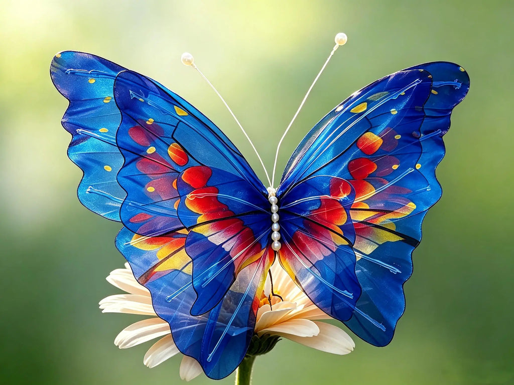 1/2/4pcs 50cm 3D Gradient Silk Butterfly,Wavy Petal Edge,Glitter Org Layered,for Wedding/Party/Photo Gift