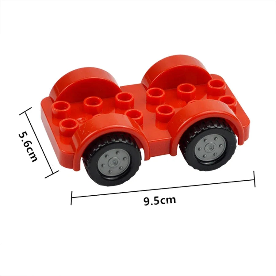 City View Large Building Bricks Wheel Bridge Big Size Track Bricks Train Straight Curved Switch Railway Compatible Duploes Toys