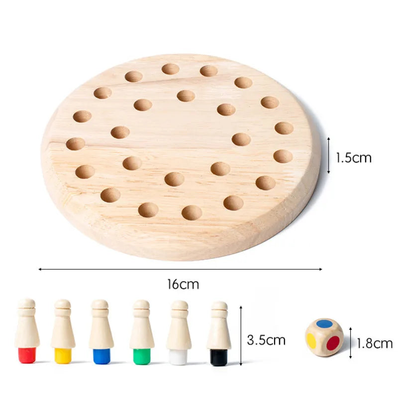 Wooden Memory Match Stick Chess Color Game Board Puzzles Montessori Educational Toy Cognitive Ability Learning Toys For Children
